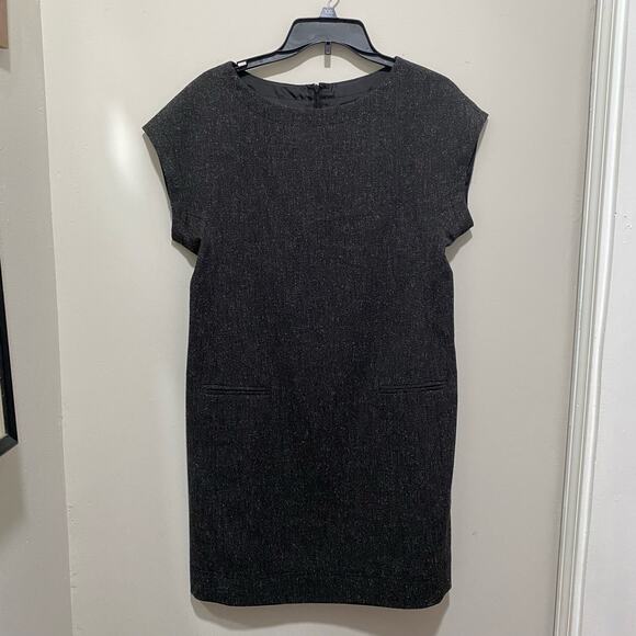 RAFAELLA Charcoal Grey Shift Dress SIZE 8 Fully Lined Sleeveless Career - Picture 2 of 8